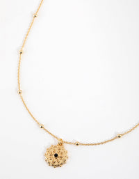 Gold Plated Textured Charm Necklace - link has visual effect only
