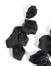 Matte Black Petal Drop Earrings - link has visual effect only