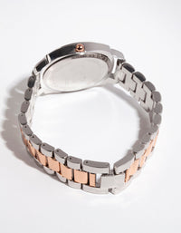 Silver Mix Metal Chain Link Watch - link has visual effect only