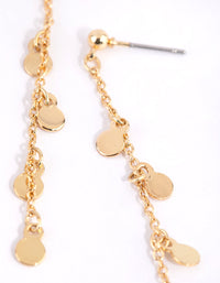 Gold Plated Disc Drop Thread Through Earrings - link has visual effect only