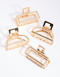 Gold Mixed Shape Small Claw Clip 4-Pack - link has visual effect only