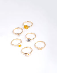 Kids Gold Lemon Bee Ring Pack - link has visual effect only
