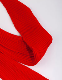 Red Short Pleated Fabric Bandana Hair Scarf - link has visual effect only
