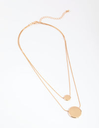 Gold Circle Disc Layered Necklace - link has visual effect only