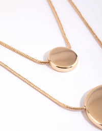 Gold Circle Disc Layered Necklace - link has visual effect only
