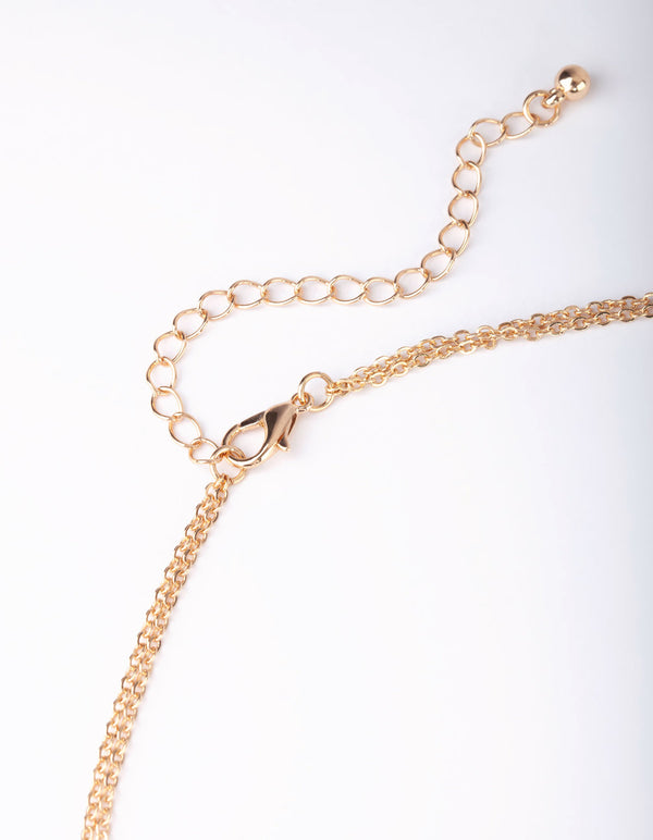 Gold Delicate Diamante Body Chain - Lovisa