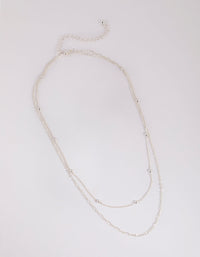 Silver Figaro Layered Necklace - link has visual effect only