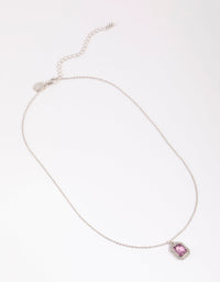 Rhodium Diamante Radiant Pendant Necklace - link has visual effect only