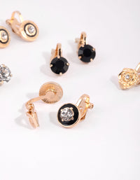 Gold Diamante Clip On Earring 8-Pack - link has visual effect only