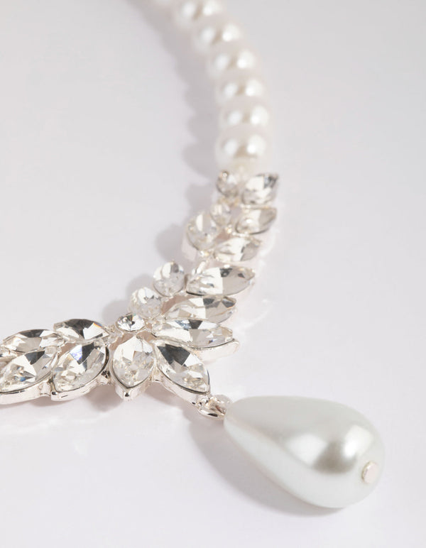 ad silver polish chokar Necklace Earrings tika Set adspchnets220494 –  RevaBeads