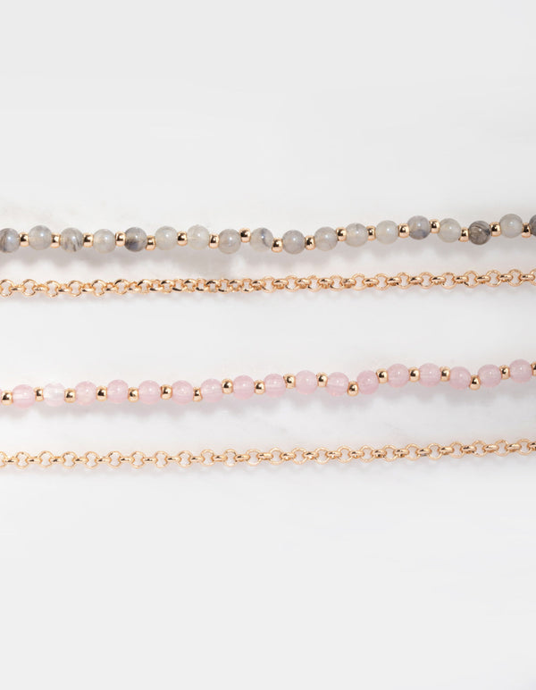 Acrylic Bead & Chain Friendship Bracelet Set
