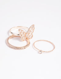 Rose Gold Butterfly Ring Pack - link has visual effect only