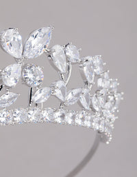 Rhodium Cubic Zirconia Royal Crown Alice Band - link has visual effect only