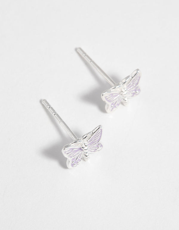 Sterling Silver Butterfly Stud Earrings