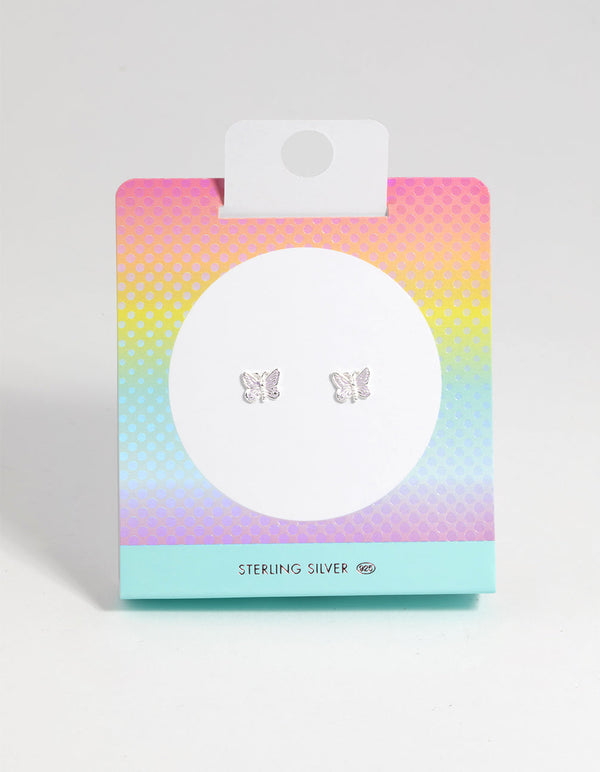 Sterling Silver Butterfly Stud Earrings