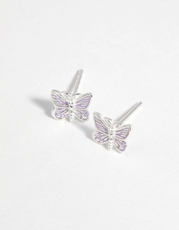 Sterling Silver Butterfly Stud Earrings