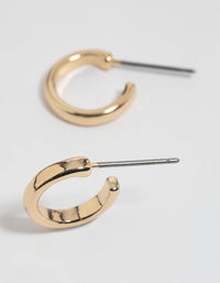 Gold Simple Huggie Hoop Earrings - link has visual effect only