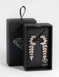 Rose Gold Diamond Simulant Statement Earrings - link has visual effect only
