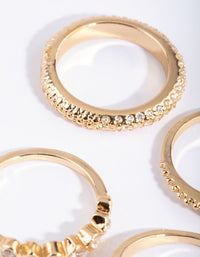 Gold Plated Mixed Shape Ring Stack 4-Pack - link has visual effect only