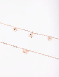 Rose Gold Butterfly Bracelet Set - link has visual effect only