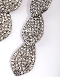 Gunmetal Diamante Teardrop Earrings - link has visual effect only