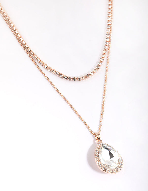 Gold Diamante Layered Necklace