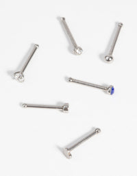 Surgical Steel Heart Nose Stud with Diamante 6-Pack - link has visual effect only