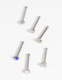 Surgical Steel Heart Nose Stud with Diamante 6-Pack - link has visual effect only