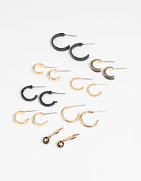 Gold Star Hoop Earring 8-Pack - link has visual effect only
