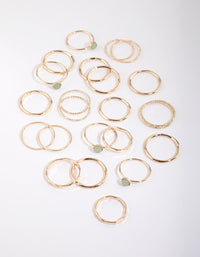 Gold Green Fluorite Ring Stack Pack - link has visual effect only