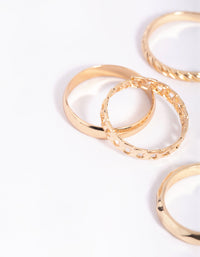 Gold Chain Link Ring 5-Pack - link has visual effect only