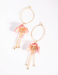 Pink Flower Drop Earrings - link has visual effect only