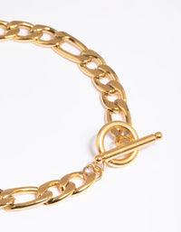 Gold Plated Surgical Steel Figaro Fob Bracelet - link has visual effect only