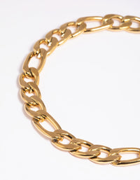Gold Plated Surgical Steel Figaro Fob Bracelet - link has visual effect only
