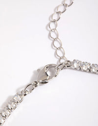 Rhodium Cubic Zirconia Droplet Choker - link has visual effect only