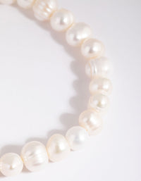 Silver Freshwater Pearl Stretch Bracelet - link has visual effect only