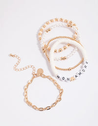 90s Pearl & Bead Bracelet 5-Pack - link has visual effect only