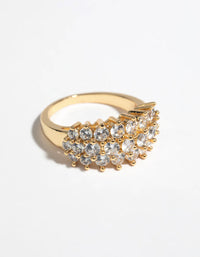 Gold Cubic Zirconia Cluster Ring - link has visual effect only