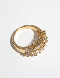 Gold Cubic Zirconia Cluster Ring - link has visual effect only