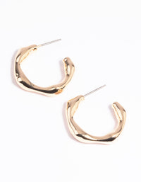 Gold Bamboo Hoop Earrings - link has visual effect only