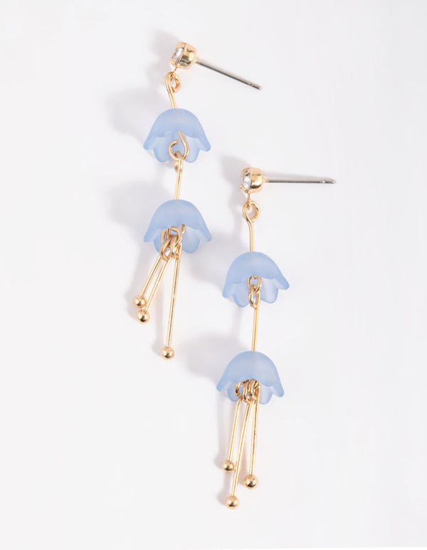 Blue Lillypad Drop Earrings