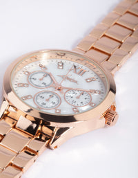 Rose Gold Coloured Marble Diamante Watch - link has visual effect only