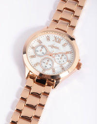 Rose Gold Coloured Marble Diamante Watch - link has visual effect only