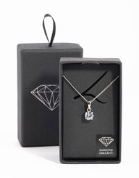 Rhodium Cubic Zirconia Necklace - link has visual effect only