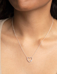 Sterling Silver Heart Pendant Necklace - link has visual effect only
