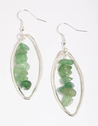Green Adventurine Chip Oval Drop Earrings - link has visual effect only