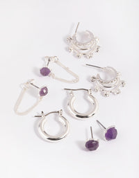 Amethyst Shard Earring Stack Pack - link has visual effect only