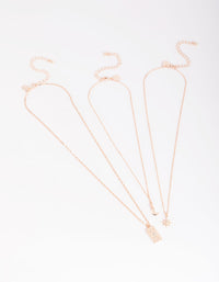 Rose Gold Moon Layered Necklace - link has visual effect only