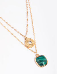 Gold Disc Layered Necklace - link has visual effect only