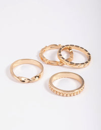 Gold Textured Ring Stack 5-Pack - link has visual effect only
